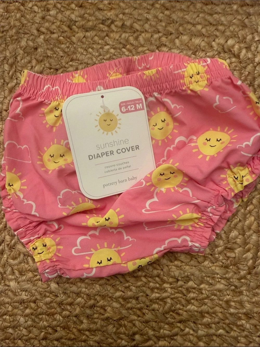 Pottery Barn Pink Sunshine Print Diaper Cover